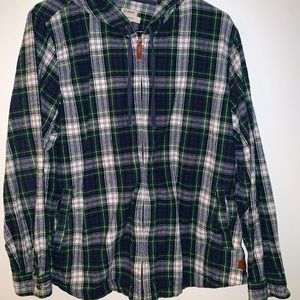 LLBEAN Zipped Hooded Flannel